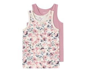 NAME IT Nmftank Top 2p Mauve Flower Noos Canottiera Bambine e Ragazze