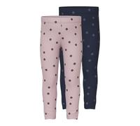 NAME IT Nmfvivian 2P Glitter Legging, Lilla Burnished, 110 (Pacco da 2) Bambina
