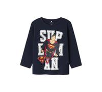 NAME IT Nmmjunes Superman Nreg LS Top Wab, Blazer Blu Marine, 98 Bambini e Ragazzi