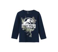 NAME IT NMMNIJAL Jurassic LS Top Noos Sky Maglia a Maniche Lunghe, Zaffiro Scuro, 104 Bambini e Ragazzi