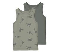 NAME IT NMMTANK Top 2P Agave Green Dino Noos Canottiera, 92 Bambino