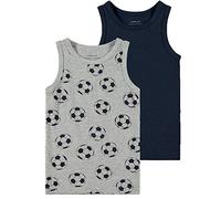 NAME IT Nmmtank Top 2p Mel Football Noos Canottiera, Grey Melange, 86 Bambini e Ragazzi