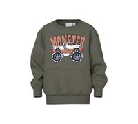 NAME IT NMMVUGO LS NREG Sweat Bru, Maglia di Tuta Bambino, Tea Leaf/Print:Monster Truck,