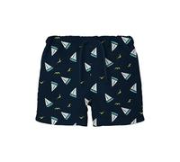 NAME IT Nmmzeus Pantaloncini da Nuoto Lunghi TB Costume da Bagno, Zaffiro Scuro/AOP: Barca, 80 cm Bambini e Ragazzi