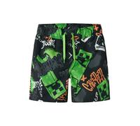 NAME IT Pantaloncini da bagno 'NKMMIC MINECRAFT' verde / arancione scuro / nero / bianco Bambini NAME IT 128