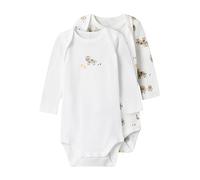 NAME IT PIECES Nbnbody unisex 2p Ls Farm Animals Noos, bianco, 86