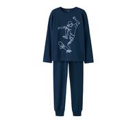 NAME IT Pigiama 'NKMTitan Skater' blu scuro / bianco Bambini NAME IT 110-116