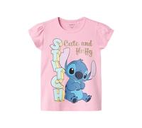 NAME IT Ragazza Nmffolly Stitch SS Top Noos Wdi, Pink Frosting, 98