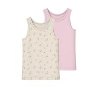 NAME IT Serbatoio da Ragazza Top 2P Flower Noos, Turtledove, Numeric_104