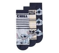 NAME IT Sock Nmmjermaine Stitch 3P-Calzini Wdi, Blu Polveroso, 25-27 (Pacco da 3) Bambini e Ragazzi