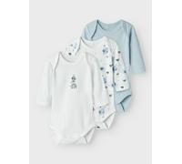 Name IT NBMBODY 3P LS Baby Elephant Noos, Body a Maniche Lunghe Ragazzini, Baby Blue,