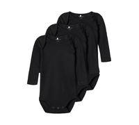 NAME IT Nbnbody Unisex 3P LS Solid Noos, Nero, Numeric_98