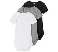 NAME IT Unisex - Bimbi 0-24 NBNBODY 3P SS BLACK 2 NOOS Body, Black, 50