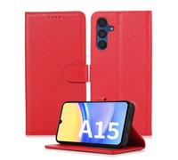 Namenand Cover per Samsung Galaxy A15 4G / 5G Custodia Retro Design Flip Caso in PU Pelle Premium Portafoglio Slot per Scheda, Funzione di Supporto, Case Cover per Samsung Galaxy A15 4G / 5G-Rosso