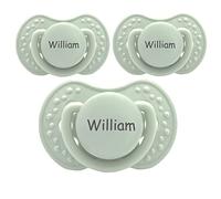 Namensschnuller, Personalizzato su ciucci Lovi, in silicone, misura 3, 6+ mesi, 3 pezzi, ciuccio con nome, nuccio, senza BPA, inciso