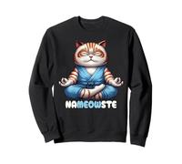 Nameowste Cat Pose Zen Meditazione per Gli Amanti dei Gatti Carino Divertente Felpa