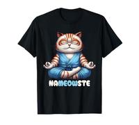 Nameowste Cat Pose Zen Meditazione per Gli Amanti dei Gatti Carino Divertente Maglietta