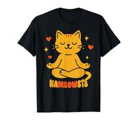 Nameowste Cat Pose Zen Meditazione per Gli Amanti dei Gatti Carino Divertente Maglietta