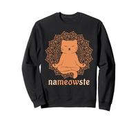 Nameowste - Mandala, Motivo: Gatto in Posa Zen, per Meditazione Felpa