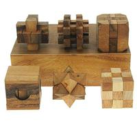Namesakes® 3D Wooden Puzzles - Set regalo rompicapo (x6) - Giochi mentali per il IQ - Sfida da tavolo in stile novità - Regalo divertente per adulti e bambini - Confezione regalo in legno massiccio!