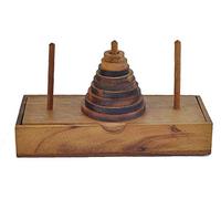 Namesakes® Della Torre di Hanoi in legno realizzato a mano: migliora le tue abilità di pensiero strategico con il set da viaggio della Pagoda a 9 anelli