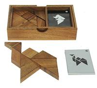 Namesakes® Set di scatole in legno con doppio tangram: un gioco di famiglia divertente e stimolante per adulti e bambini