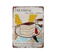 NAMEY Poster alimentare italiano, tiramisù, dessert, poster artistico, stampa di Roma, poster per cucina, arte gastronomica italiana, stampa retrò, regalo alimentare, targa in metallo retrò per