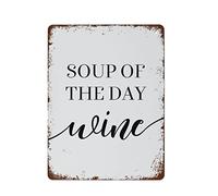 NAMEY Soup of the Day Wine Print Wall Art, poster da cucina, divertente stampa artistica con vino e amore, decorazione per la casa, targa vintage in metallo per la casa e caffè, 30 x 40 cm