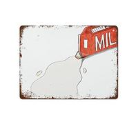 NAMEY Spilled Milk Art Print Creative Tin Sign Skeleton, divertente targa in metallo, decorazione da parete vintage per porta di casa, giardino, bar, ristorante, caffetteria, ufficio, negozio, club