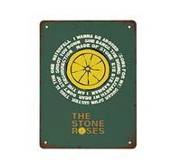 NAMEY Stone Roses - Poster con stampa artistica con musica, in metallo, divertente, decorazione da parete vintage, per casa, giardino, bar, ristorante, caffetteria, ufficio, negozio, club, 30,5 x 40,6