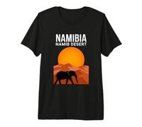 Namib Namibia Elefante Tramonto Maglietta Premium