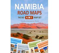 Namibia 4-in-1 Map Set: Road maps for self-drivers: Namibia, Etosha, Namib Desert & photo travel guide for your dream trip, in ccommodations, safari tips & photo hotspots