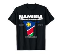 Namibia Map Design con coordinate e soprannome Maglietta