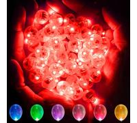 NAMIS 100 luci per palloncini, mini palloncini a LED, luci rosse, impermeabili, per matrimoni, compleanni, feste, Natale