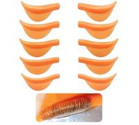NAMIS Bigodino per Ciglia in Silicone 10 Pezzi Bigodini Laminazione Ciglia Riutilizzabili, Cuscinetti Permanenti per Ciglia XS/S/M/L/XL, 5 Misure, Barre di Sollevamento Ciglia, Nuova Forma (Arancione)
