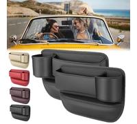 Namixe Car Cup Gap Holder, Namixe Car Leather Cup Holder Gap Bag, Car Seat Storage Organizer Between Seats, Seat Gap Storage Box, Namixe Car Seat Storage Box (2Pcs, Black)