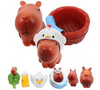 NAMOARLY 10 pezzi Mini Statua Capibara in Resina Decorazioni Micro Paesaggio per Scrivania e Giardino Figure Animali Piccole e Resistenti per Artigianato e Lavoretti