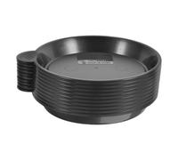 NAMOARLY 10 Pezzi Sottovaso Rotondo per Piante Grasse in PP Manico Nero | Bordo Allargato, Struttura che Non Si Deforma, per Balcone e Giardino, Adatto a Vaso Ceramica