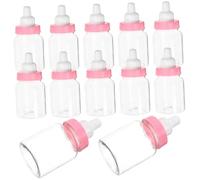 NAMOARLY 12pezzi Mini Bottiglie Mangiatoia Rosa Per Shower Scatole Portaconfetti Decorazioni Feste Riempibili Per Dolci e Caramelle