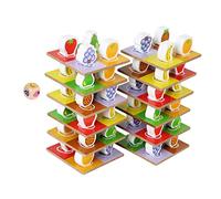 NAMOARLY 1set Giocattoli Legno Per Impilamento Frutta Sviluppo Intellettivo e Sicuro e Resistente Per Giocare