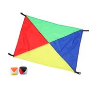 NAMOARLY 1set Giocattolo Educativo per Ragazzo Ragazza con Ombrello Arcobaleno Attrezzatura per Integrazione Sensoriale all Aperto Panno Palloni Colorati Gioco Cooperativo per Sviluppo