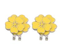 NAMOARLY 2 Pezzi Clip a Forma di Giallo per Cappello da Golf in Lega di Zinco, Design Staccabile Riduce la Pressione, per Eventi di Golf e Raduni