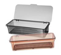 NAMOARLY 2 pezzi Organizer Posate con Coperchio in Alimentare Trasparente con Vaschetta Drenante da Vassoi per Utensili da Cucina Contenitore per Forchette Coltelli e per Riporre Stoviglie