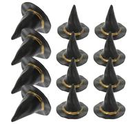 NAMOARLY 24 Pezzi Mini Cappelli da Strega di Halloween 5 CM Nero Accessori Decorativi per Cosplay Feste e Micro Paesaggi Ornamenti per Bottiglie e Lavoretti Creativi