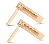 NAMOARLY 2Pezzi Matraca Legno per Educativo Castanet e Sicuro per Attività Didattiche e Giochi Creativi