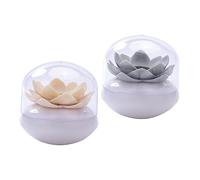 NAMOARLY 2pezzi Porta Cotone Fioc Forma di Loto Contenitore per Cotton Fioc e Stuzzicadenti Scatola Portaoggetti Durevole e Resistente per Bagno e Camera da Letto