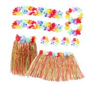 NAMOARLY 2sets Decorazioni Hawaiane Ghirlande Collana Bracciali e Gonna per Feste Spiaggia Accessori Colorati per Matrimoni e Vacanze Estive