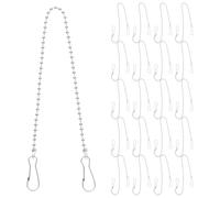 NAMOARLY 30 Pezzi Catena per Appendere Poster da 28 Cm con 30 Ganci di Sicurezza in Metallo, Accessorio per Striscioni ed Esposizioni da Ufficio e Negozi al Dettaglio, Montaggio Rapido