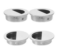 NAMOARLY 4 pezzi Maniglia Incassata in Acciaio Inox Maniglia Porta Tasca per Mobili Cucina e Bagno Pomelli Armadi Nascosti Resistenti e Salvaspazio Design Semplice e Durevole Adatta per