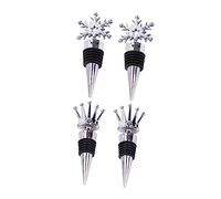 NAMOARLY 4 pezzi Tappi per Bottiglie Vino Creativi in Inossidabile Sigillanti Ermetici Multipurpose Facili da Inserire e Rimuovere Accessori per Conservazione Vino e